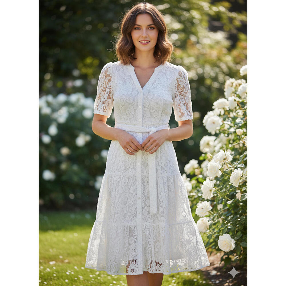Nanette Lepore Lace Midi cottagecore boho romantic dress 10